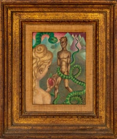 Jean Deforest Stull 'Adam & Eve' Oil on Canvas