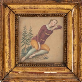 European School Ink & Watercolor on Paper