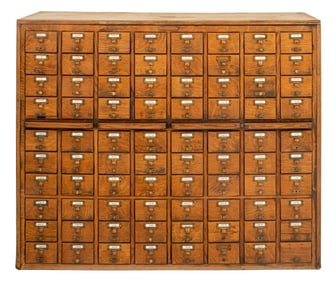 Library Bureau-Makers Oak Card Catalog Cabinet