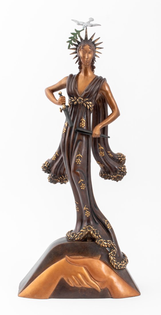 Erte "Peace" Patinated Bronze Sculpture, 1984 (1 of 15)