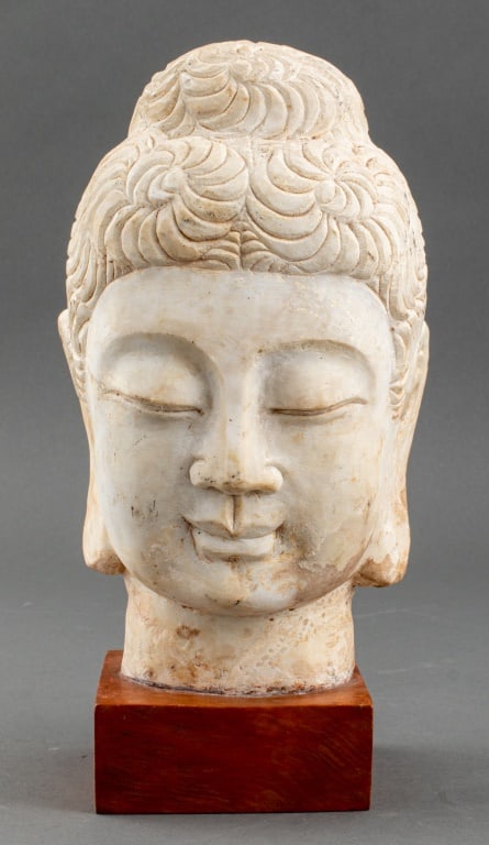 Chinese Sandstone Buddha Head Sculpture (1 of 13)