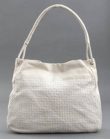 Bottega Veneta Cream & White Braided Leather Bag (1 of 9)