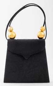 Paloma Picasso Black Leather Handbag (1 of 8)