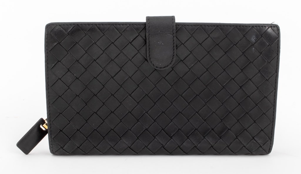 Bottega Venetta Black Woven Leather Wallet (1 of 7)