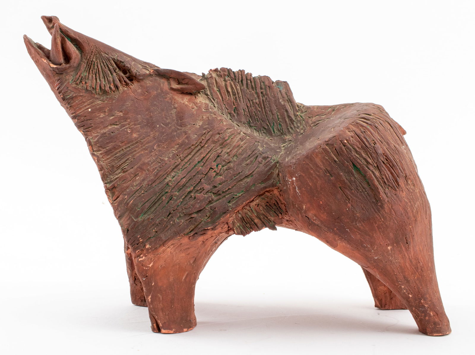 Signed Mid-Century Modern Pottery Boar Sculpture (1 of 9)