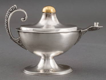 Edward VII Sterling Silver Lamp Form Table Lighter (1 of 12)