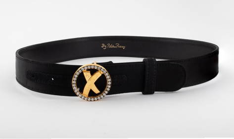 Paloma Picasso Gold-Tone Black Leather Belt (1 of 7)