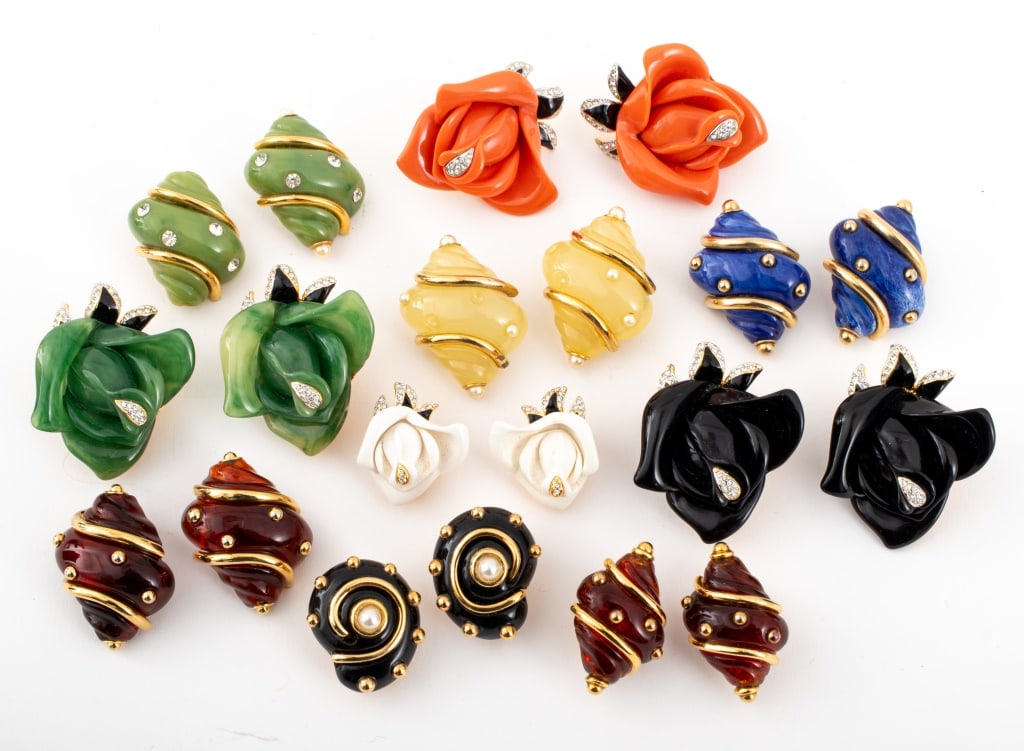 Kenneth Jay Lane Floral and Shell Earrings, 10 (1 of 7)