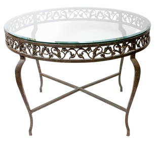 Wrought Iron Circular Glass Top Table (1 of 7)