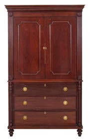 William IV Style Mahogany Linen Press (1 of 12)