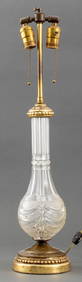 Cut Glass Vase Mounted as Lamp, Early 20th C. (1 of 8)