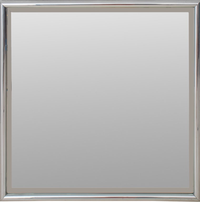 Modern Silver-Tone Framed Beveled Mirror (1 of 6)