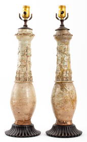 Chinese Archaic Vase Mounted Lamps, Pair (1 of 8)