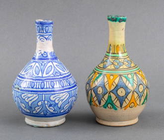 Turkish Iznik Style Ceramic Bottles Vases, 2 (1 of 9)