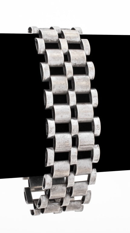 Sterling Silver Wide Link Bracelet (1 of 6)