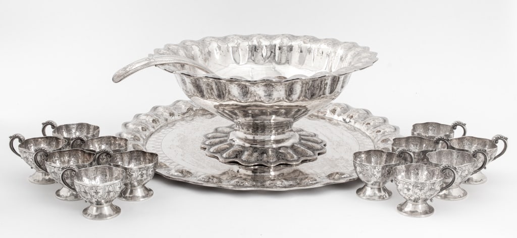 Sanborns Sterling Silver Punch Bowl Set for 12 (1 of 14)