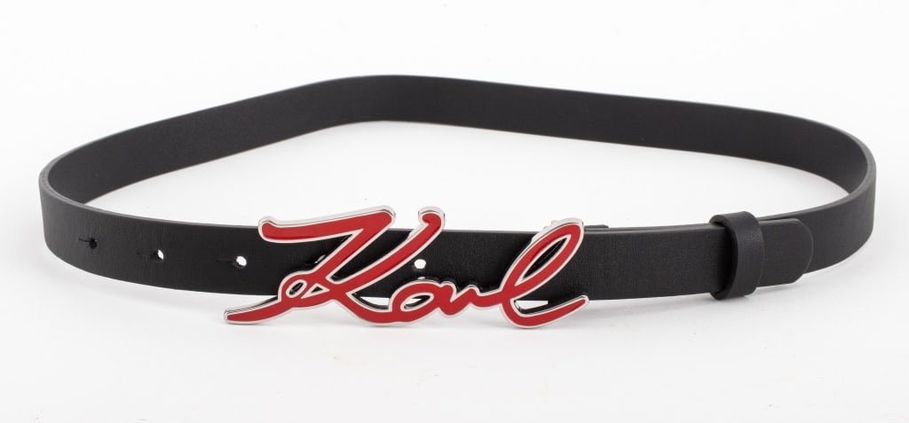 Karl Lagerfeld Black Leather Belt (1 of 4)