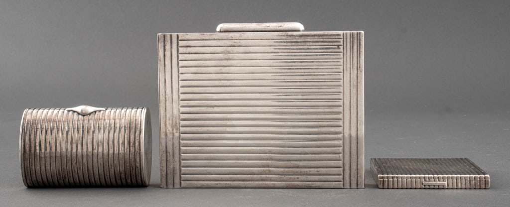 Art Deco Sterling Cigarette Cases & Compact, 3 (1 of 8)