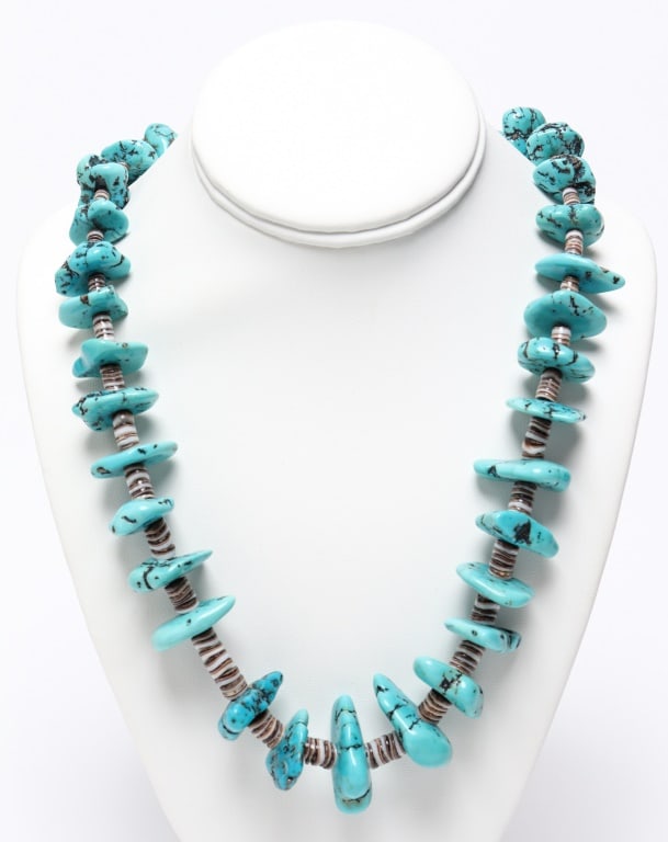 Navajo Turquoise, Agate, & Carnelian Necklace: Navajo Turquoise, Agate, and Carnelian Necklace, adjustable, 41.0" L with rope clasp. Provenance: From a New York City Collection. Keywords: Native American, Jewelry, Fashion, Accessories, Gemstone