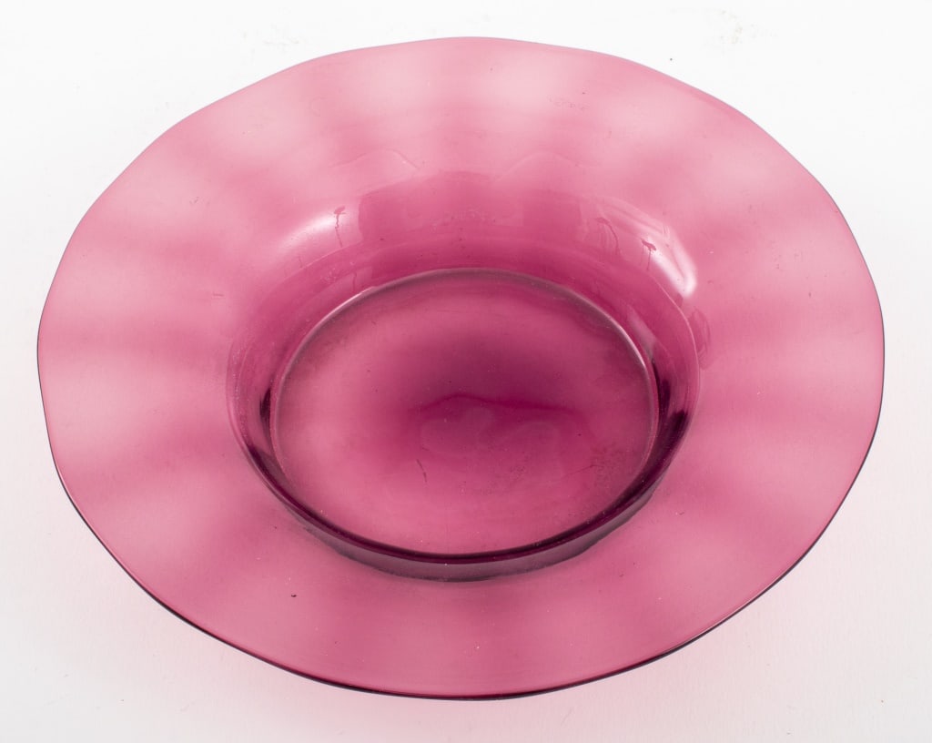 Carder Steuben Amethyst Optic Glass Underplate (1 of 4)