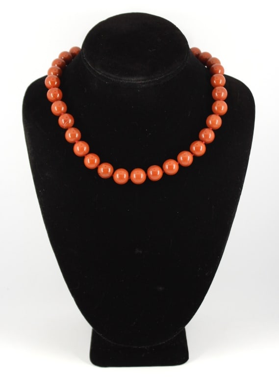 Silver Red Jasper Beaded Necklace (1 of 5)
