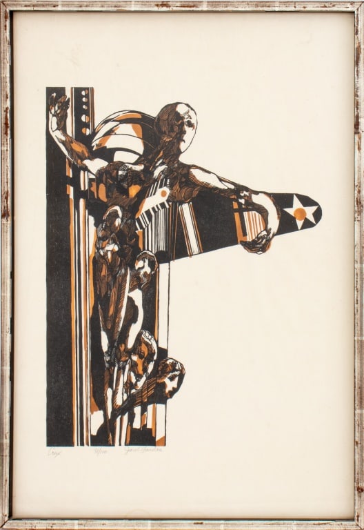 Jacob Landau "Crux" Woodcut, 20th C (1 of 12)