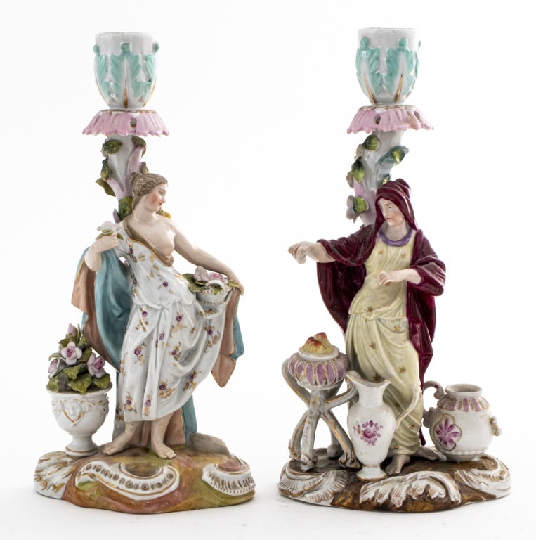 Dresden Porcelain Figural Candlesticks, Pair (1 of 13)