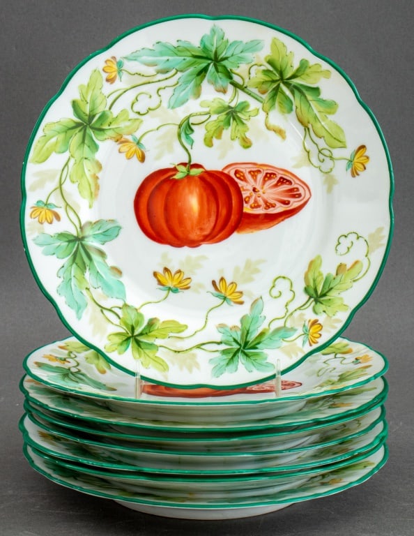 Saxe Porcelain Hand-Painted Tomato Plates, 8 (1 of 7)