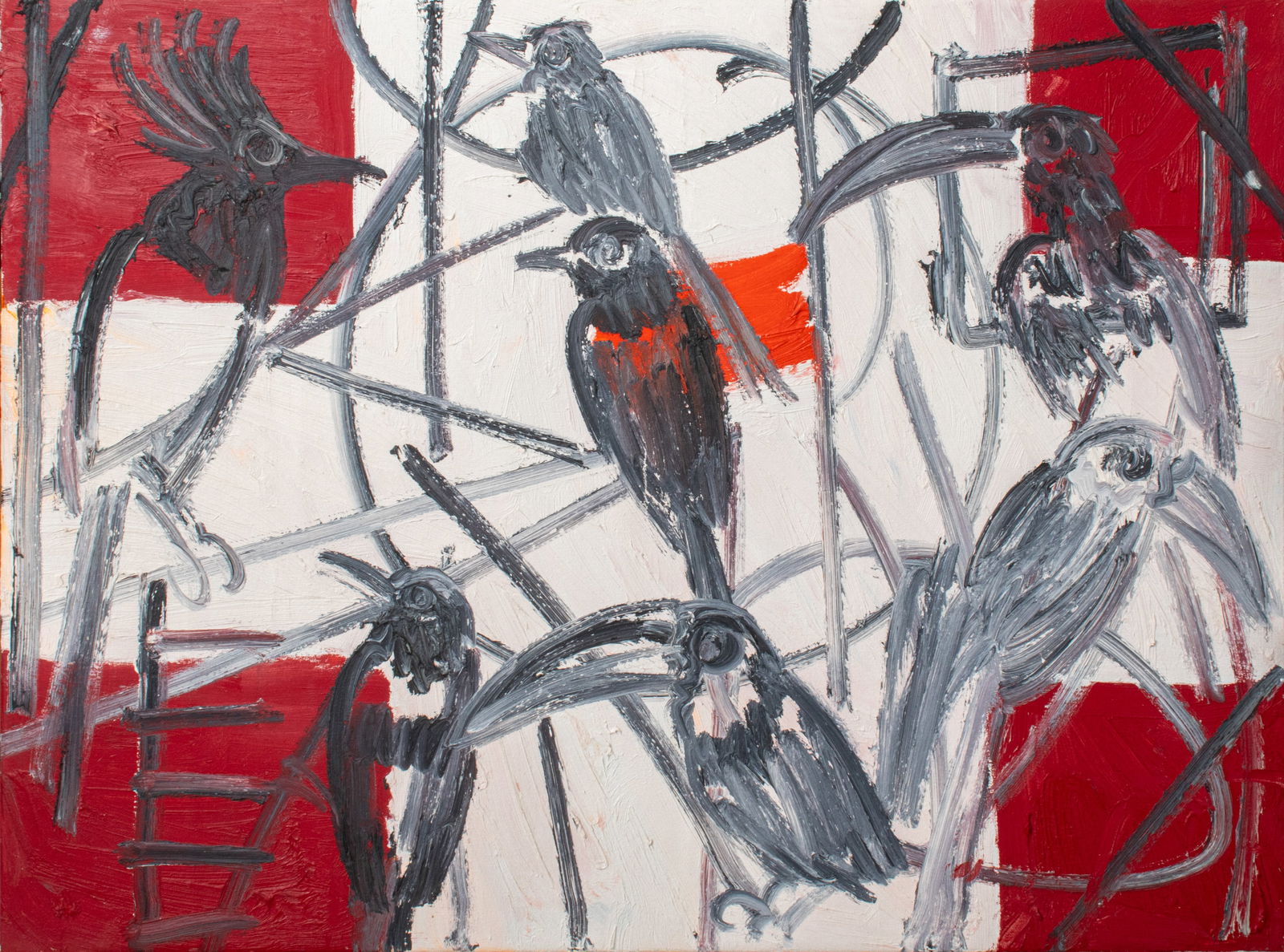 Hunt Slonem "Mystic Magpie" Oil on Canvas, 1992 (1 of 12)