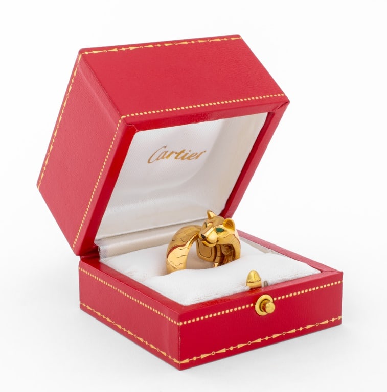 Cartier 18K Yellow Gold Panthere Tubogas Ring (1 of 9)