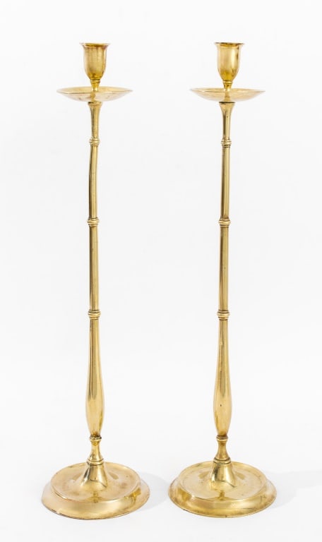 Jarvie Style Gilt Bronze Candlestick Holders, 2 (1 of 5)