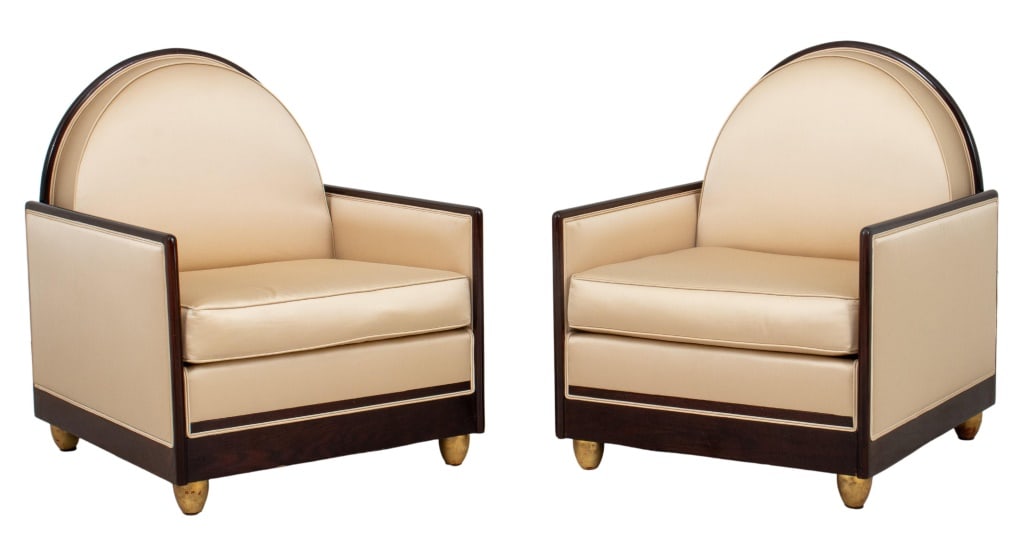 Modern Velvet Upholstered Slipper Chairs, Pair (1 of 10)