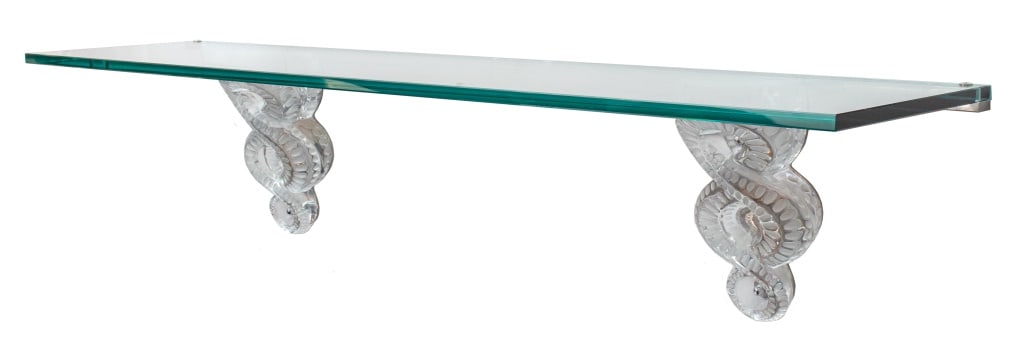 Lalique "Seville" Crystal & Chrome Wall Console (1 of 12)