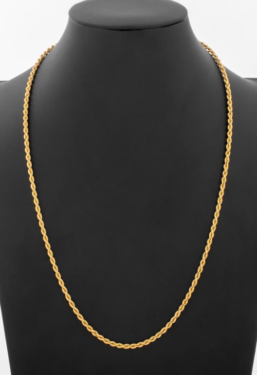 14K Yellow Gold Rope Chain Necklace (1 of 4)