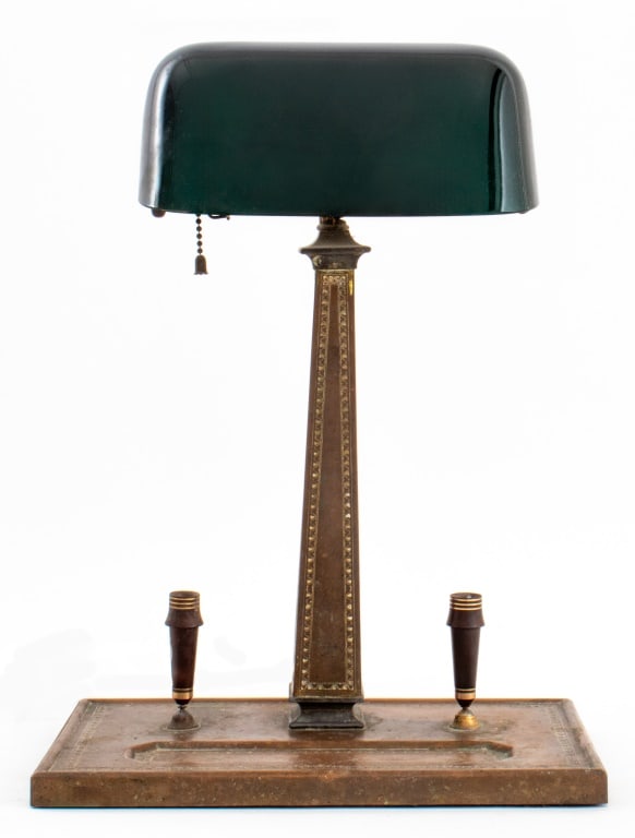 H.G. McFaddin & Co. Emeralite with Inlay Desk Lamp (1 of 8)