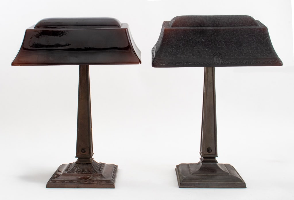H.G. McFaddin & Co. Emeralite Glass Desk Lamps, 2 (1 of 7)