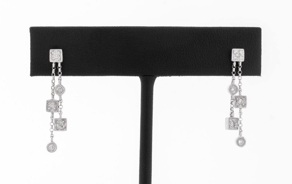 18K White Gold Diamond Chandelier Earrings (1 of 3)