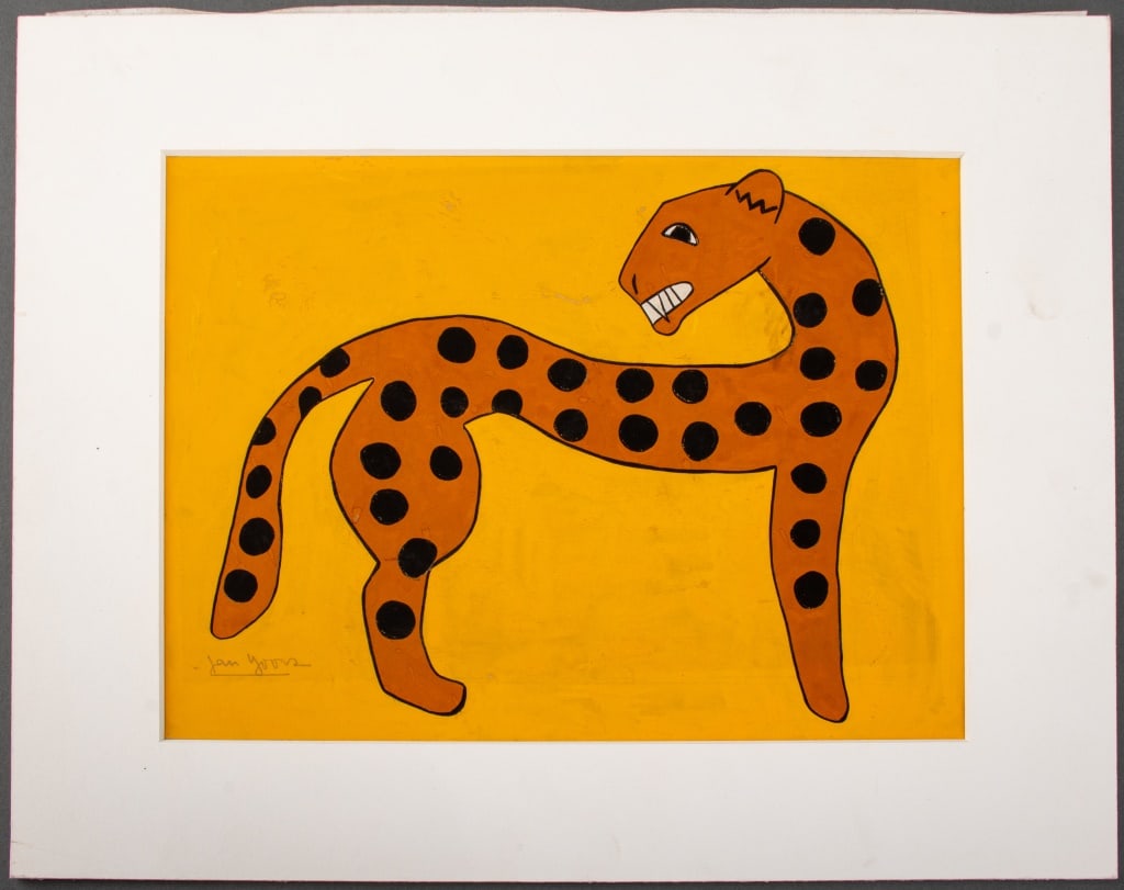 Jan Yoors Standing Cheetah Pastel on Paper (1 of 8)