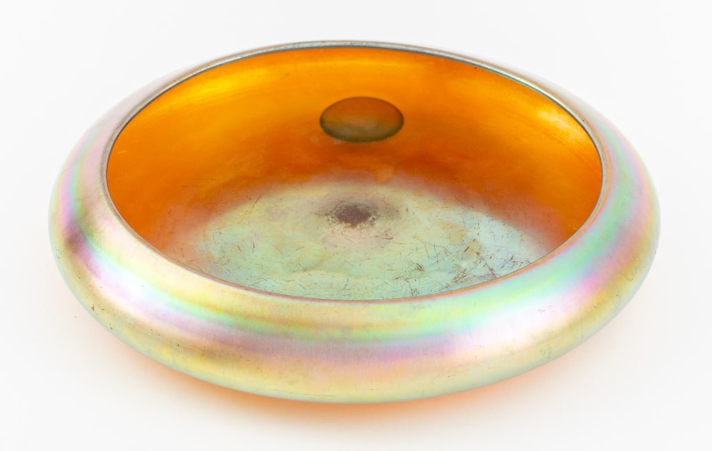 Steuben Gold Aurene Glass Footed Bowl (1 of 6)