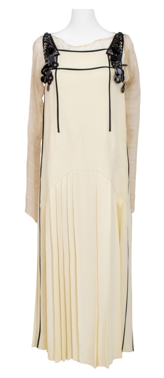 Prada Art Deco Style Drop Waist Ivory Dress (1 of 10)