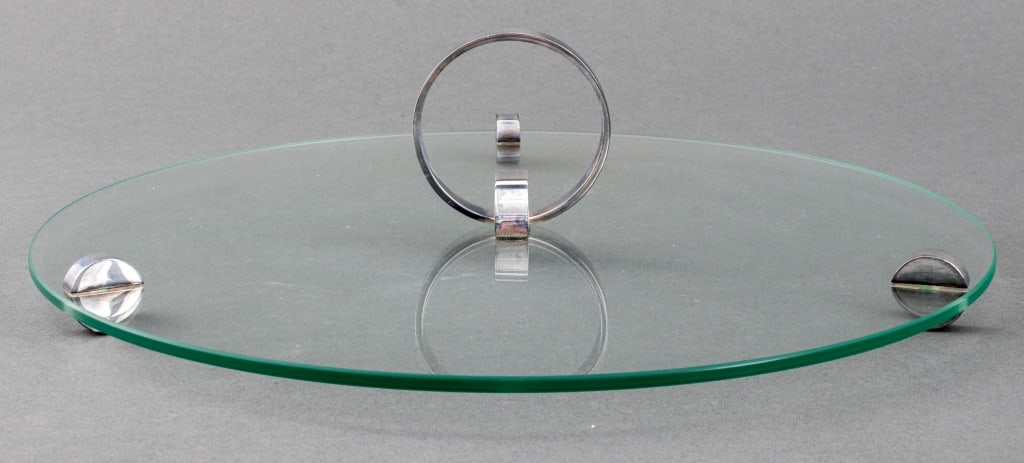 Ercuis "Galet" Glass & Silver Plated Cheese Board (1 of 8)