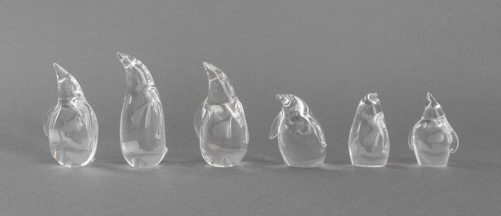 Steuben Glass Penguin Sculptures, 6 (1 of 8)