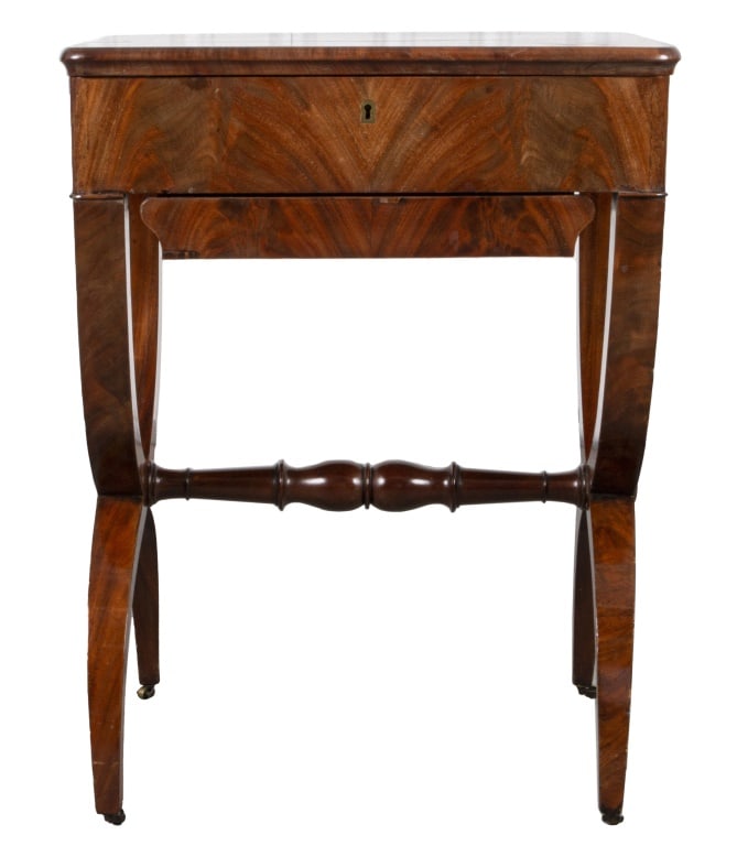Charles X Flame Mahogany Sewing Table (1 of 6)