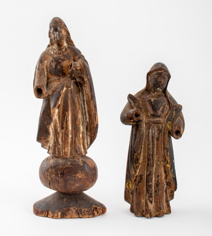 Spanish Colonial Carved Wood Santo Figures, 2 (1 of 17)