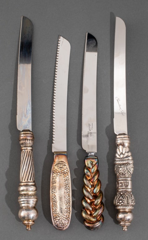 Judaica Sterling Silver Handled Challah Knives, 4 (1 of 9)