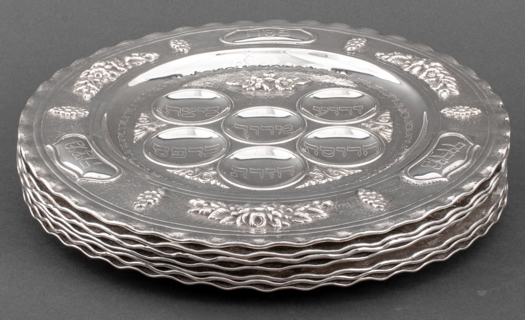 Portuguese Silver Plate Passover Seder Plates, 7 (1 of 6)