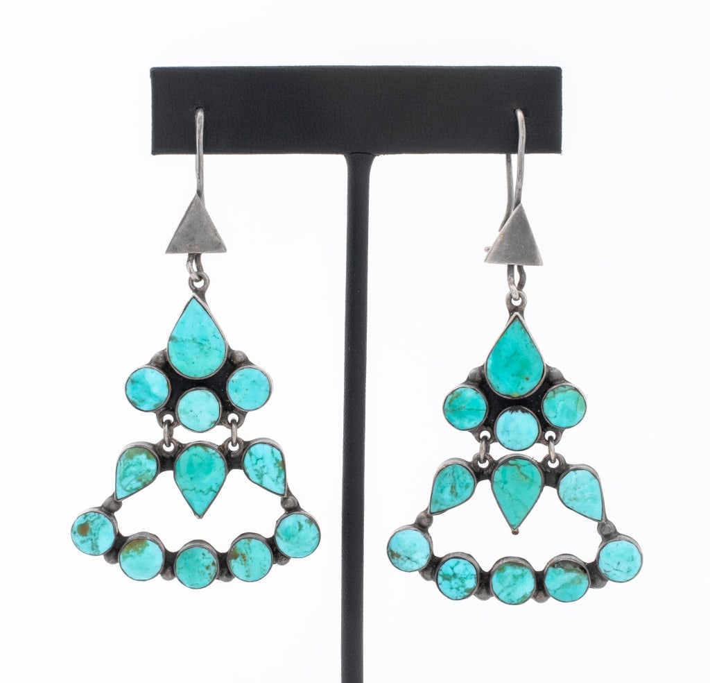 Sterling Silver Turquoise Drop Earrings (1 of 4)