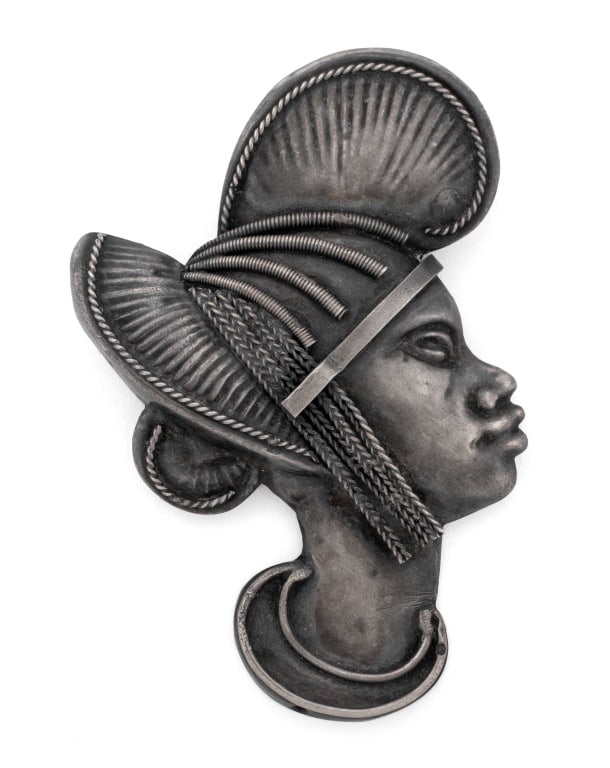 French Sterling Silver Afro-Futurist Brooch (1 of 6)