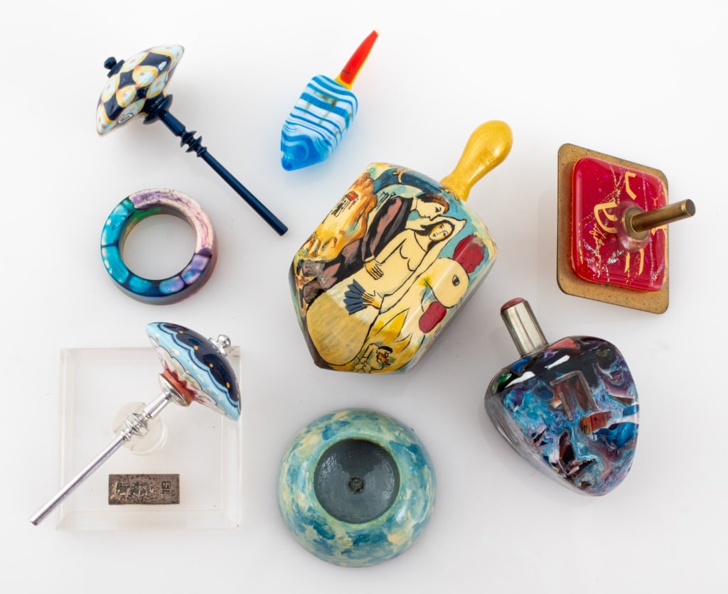 Judaica Glass, Resin, Metal, & Enamel Dreidels, 6 (1 of 14)