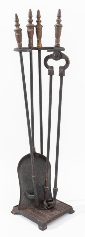Neoclassical Fireplace Tool Set, 4 Pieces (1 of 9)